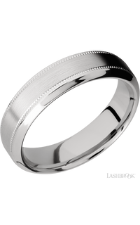 6 mm wide High Bevel Milgrain 14K White Gold band.