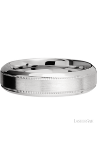 6 mm wide High Bevel Milgrain 14K White Gold band.