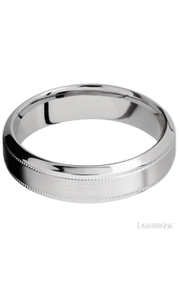 6 mm wide High Bevel Milgrain 14K White Gold band.