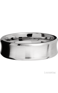 7 mm wide Concave Bevel 14K White Gold band.