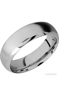7 mm wide Domed Bevel 14K White Gold band.