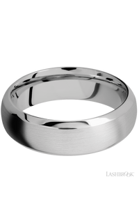 7 mm wide Domed Bevel 14K White Gold band.