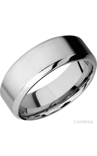 8 mm wide High Bevel 14K White Gold band.