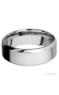 8 mm wide High Bevel 14K White Gold band.
