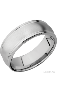 8 mm wide Domed Rounded Edges 14K White Gold band.
