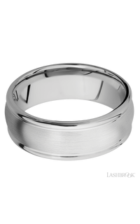 8 mm wide Domed Rounded Edges 14K White Gold band.
