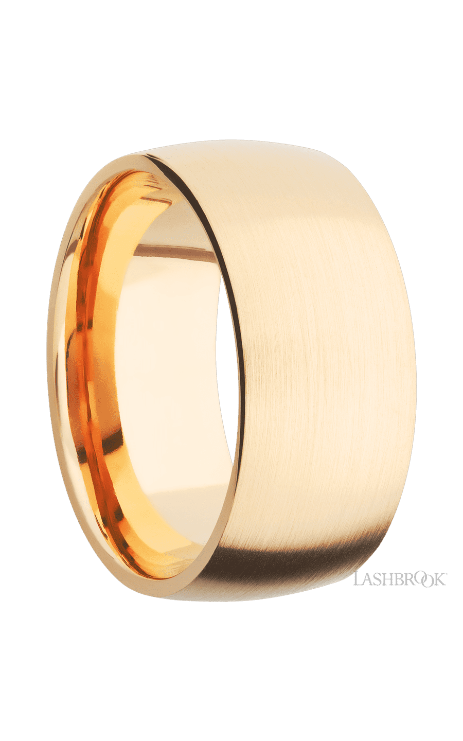 10 mm wide Domed 14K Yellow Gold band. - NAGI