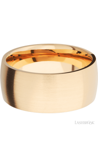 10 mm wide Domed 14K Yellow Gold band.
