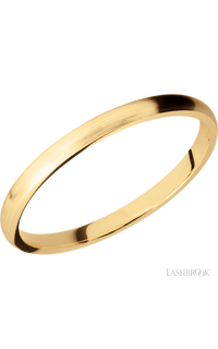2 mm wide Domed 14K Yellow Gold band.