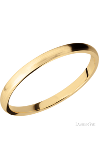 2 mm wide Domed 14K Yellow Gold band.
