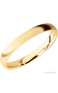3 mm wide Domed 14K Yellow Gold band.