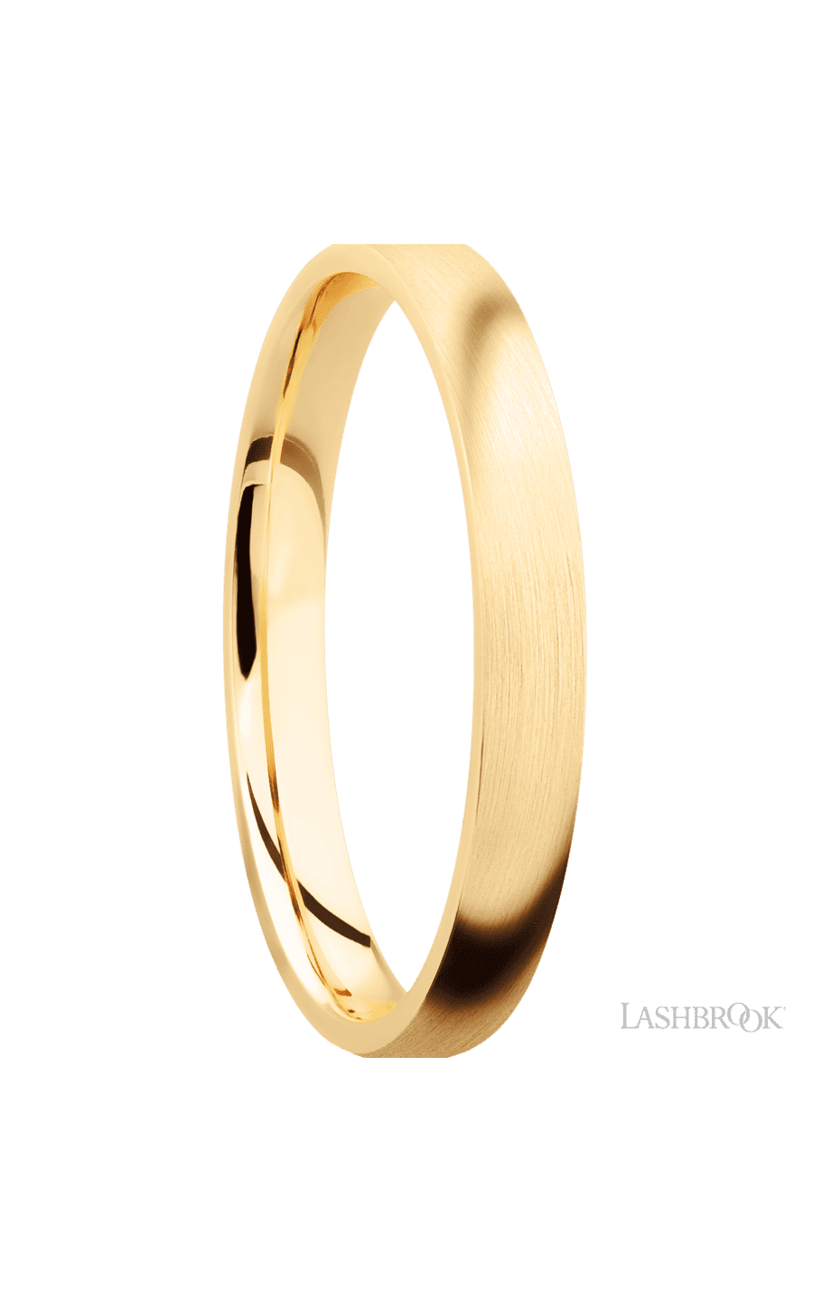 3 mm wide Domed 14K Yellow Gold band.