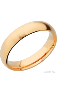 5 mm wide Domed 14K Yellow Gold band. - NAGI