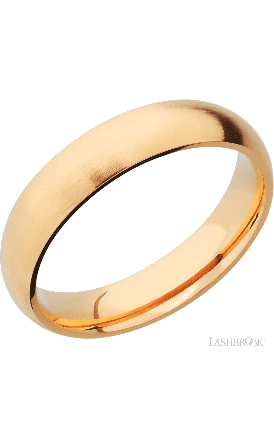 5 mm wide Domed 14K Yellow Gold band.