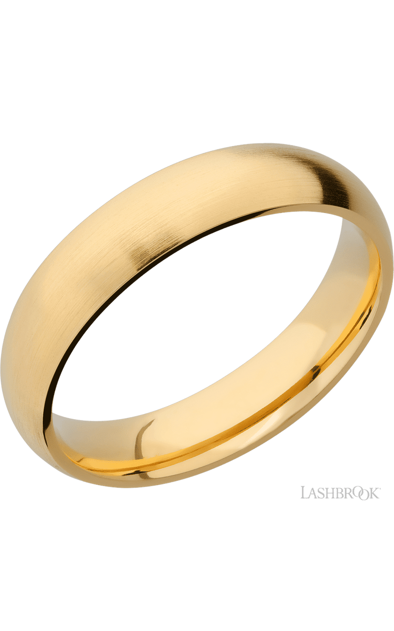5 mm wide Domed 14K Yellow Gold band.