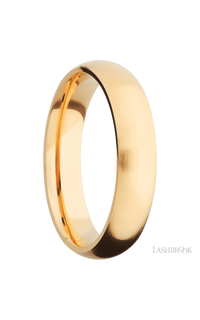 5 mm wide Domed 14K Yellow Gold band. - NAGI