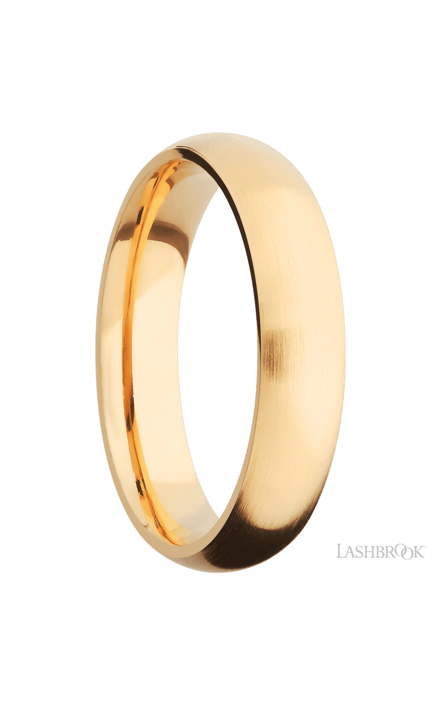 5 mm wide Domed 14K Yellow Gold band. - NAGI
