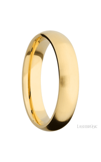 5 mm wide Domed 14K Yellow Gold band.