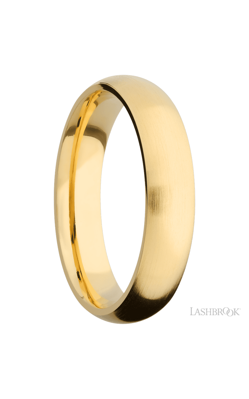 5 mm wide Domed 14K Yellow Gold band.