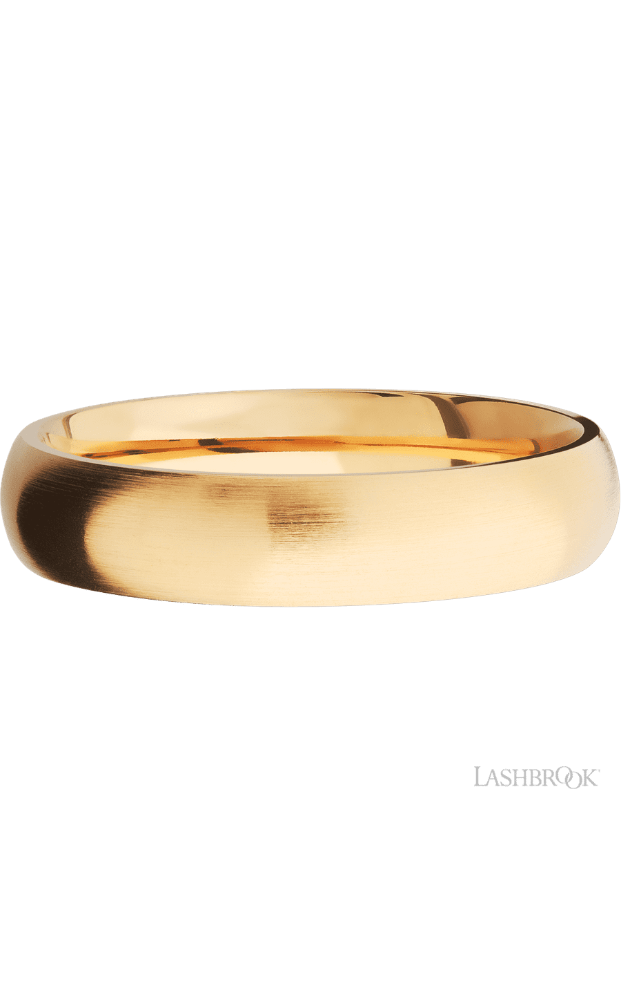 5 mm wide Domed 14K Yellow Gold band.