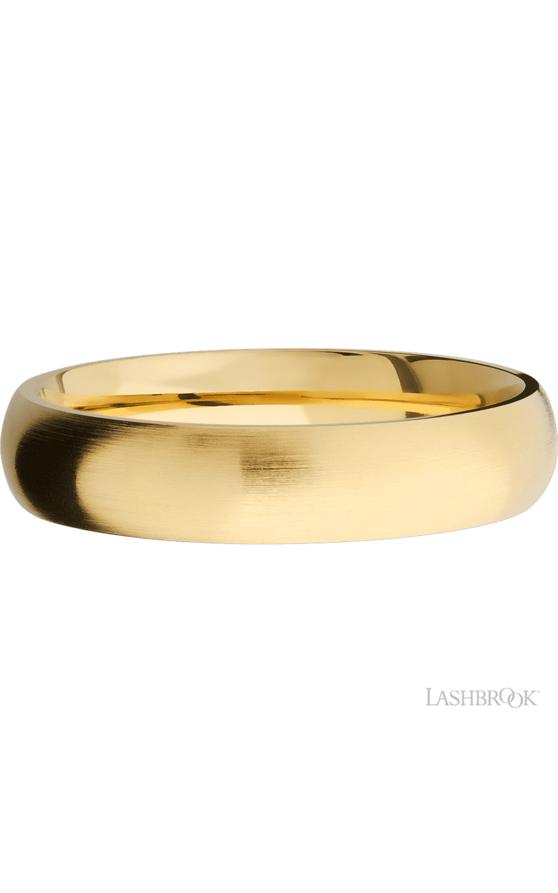 5 mm wide Domed 14K Yellow Gold band.