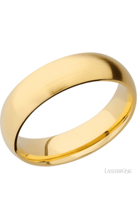 6 mm wide Domed 14K Yellow Gold band. - NAGI