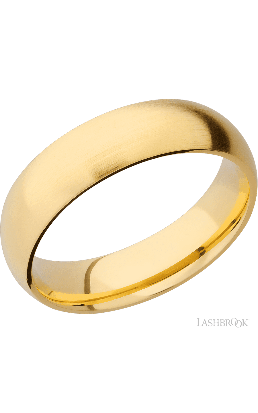 6 mm wide Domed 14K Yellow Gold band. - NAGI