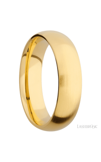 6 mm wide Domed 14K Yellow Gold band. - NAGI