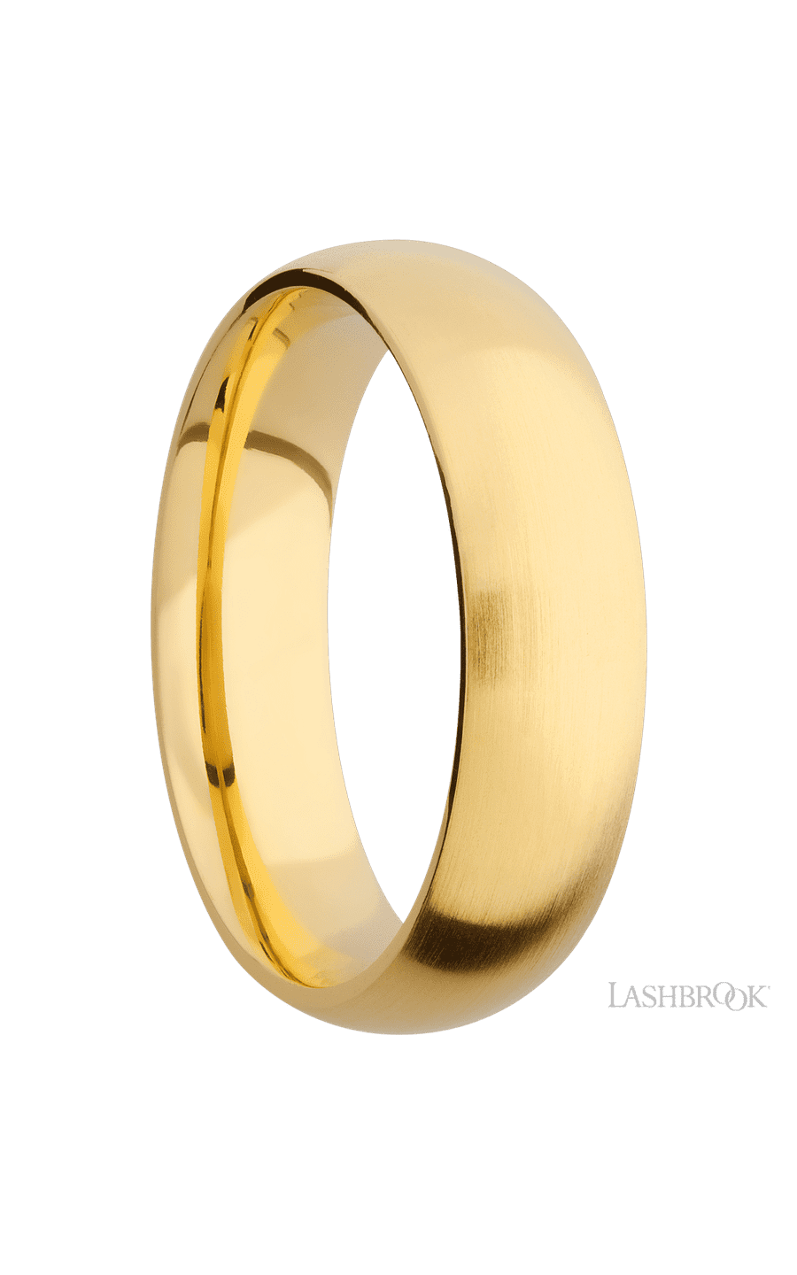 6 mm wide Domed 14K Yellow Gold band. - NAGI
