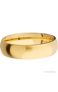 6 mm wide Domed 14K Yellow Gold band. - NAGI