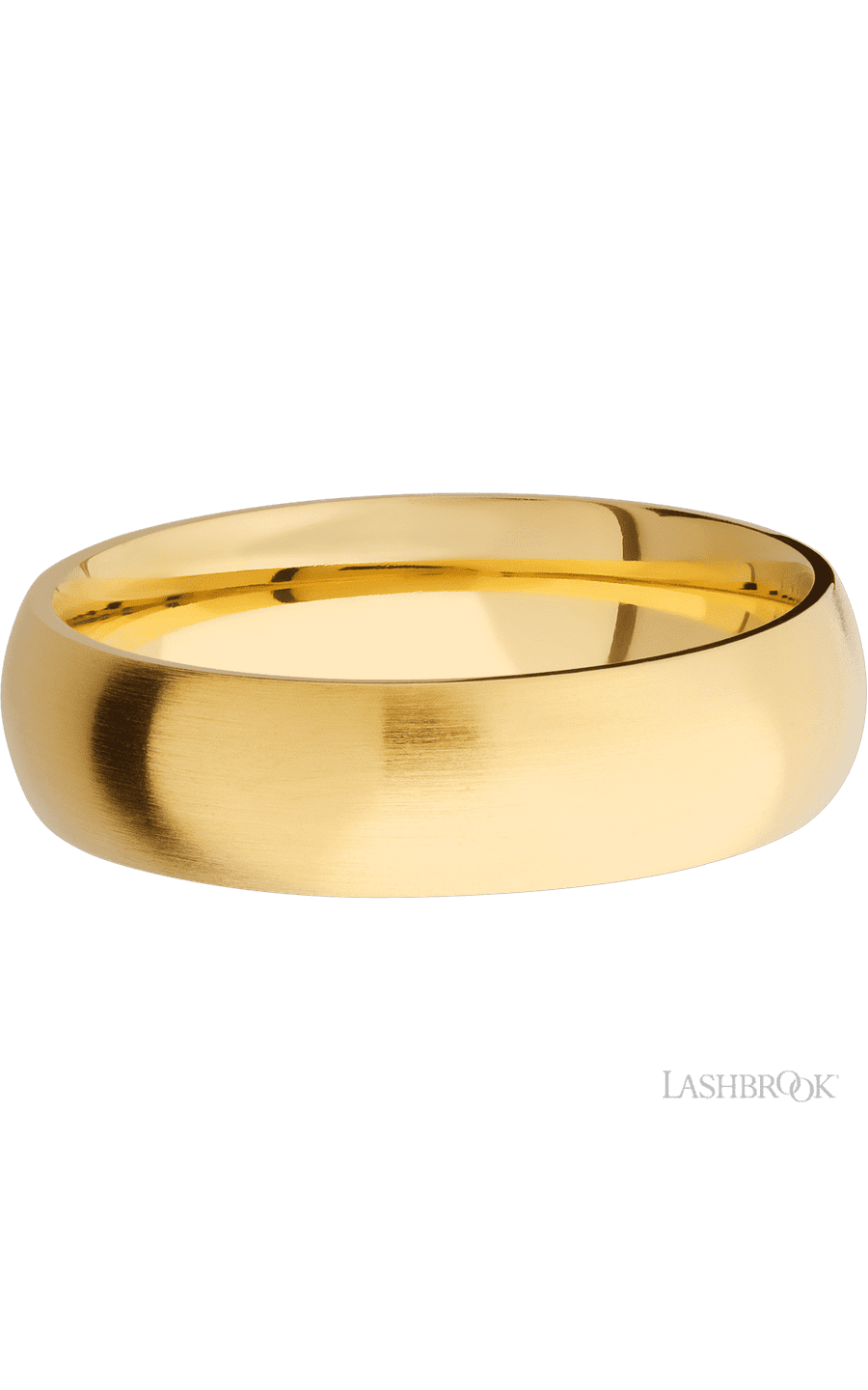 6 mm wide Domed 14K Yellow Gold band. - NAGI