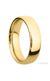 6 mm wide Ultra Comfort (our most comfortable profile) 14K Yellow Gold band.