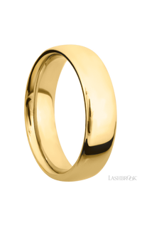 6 mm wide Ultra Comfort (our most comfortable profile) 14K Yellow Gold band.