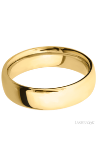 6 mm wide Ultra Comfort (our most comfortable profile) 14K Yellow Gold band.