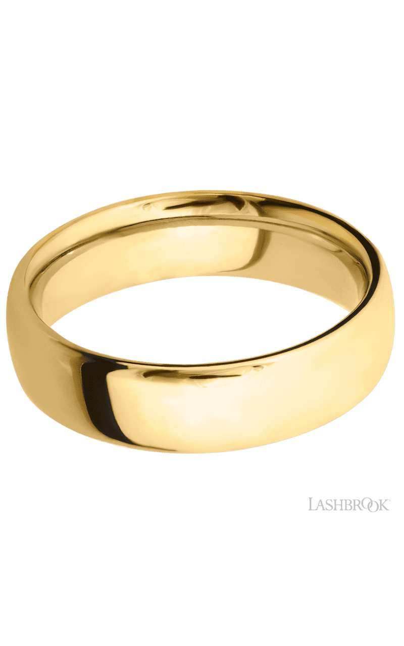 6 mm wide Ultra Comfort (our most comfortable profile) 14K Yellow Gold band.
