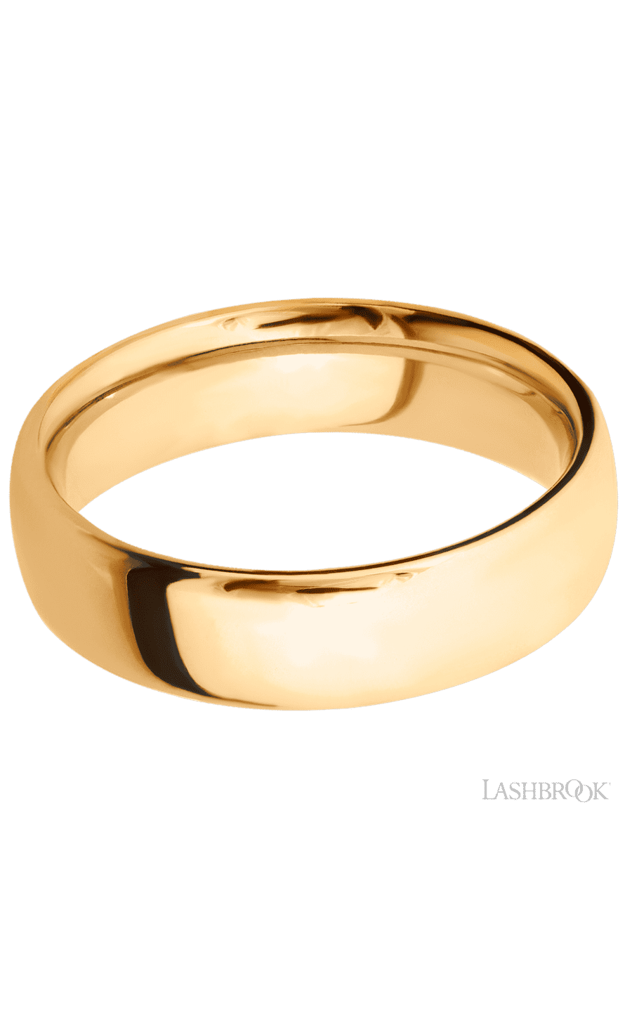 6 mm wide Ultra Comfort (our most comfortable profile) 14K Yellow Gold band. - NAGI