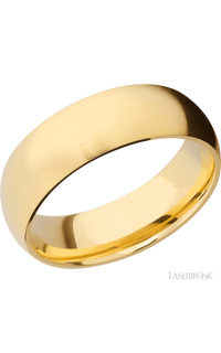 7 mm wide Domed 14K Yellow Gold band. - NAGI
