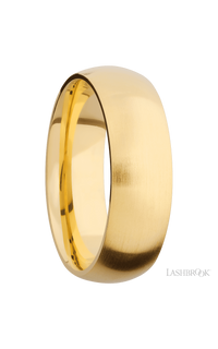 7 mm wide Domed 14K Yellow Gold band. - NAGI