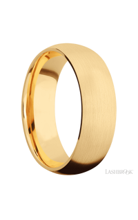 7 mm wide Domed 14K Yellow Gold band.