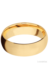 7 mm wide Domed 14K Yellow Gold band.