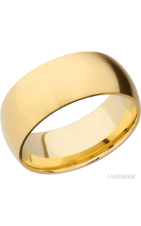 9 mm wide Domed 14K Yellow Gold band. - NAGI
