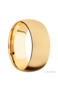9 mm wide Domed 14K Yellow Gold band.