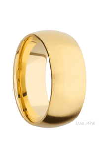 9 mm wide Domed 14K Yellow Gold band. - NAGI