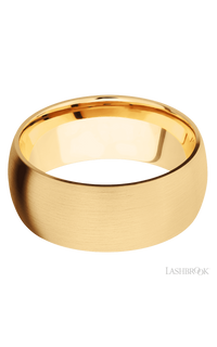 9 mm wide Domed 14K Yellow Gold band.