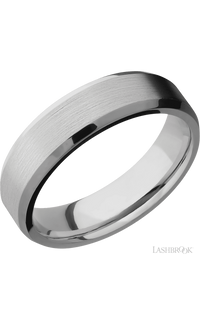 6 mm wide Beveled Titanium band. - NAGI
