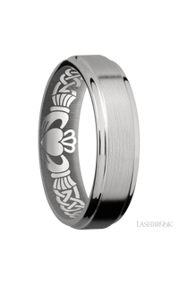 6 mm wide Flat Grooved Edges Titanium band. - NAGI