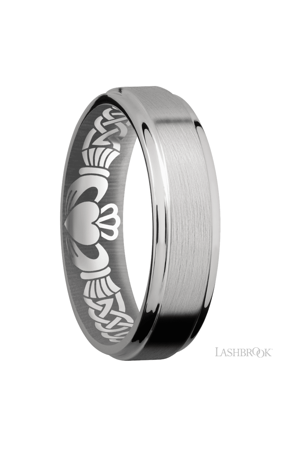 6 mm wide Flat Grooved Edges Titanium band. - NAGI