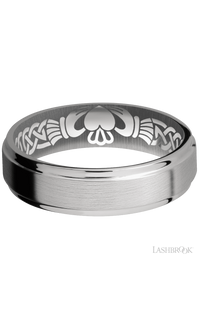 6 mm wide Flat Grooved Edges Titanium band. - NAGI