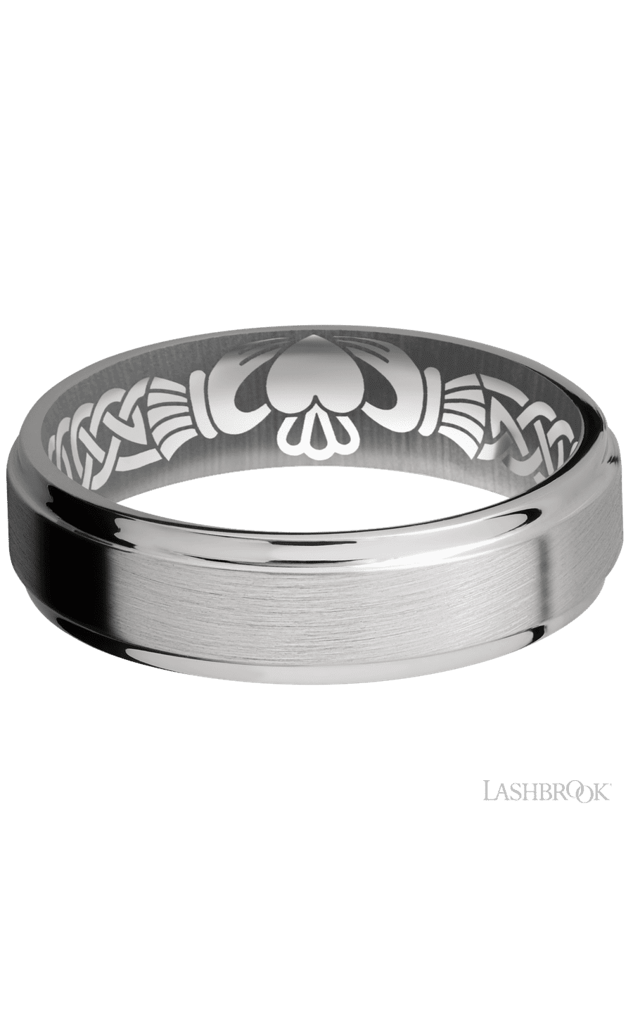 6 mm wide Flat Grooved Edges Titanium band. - NAGI