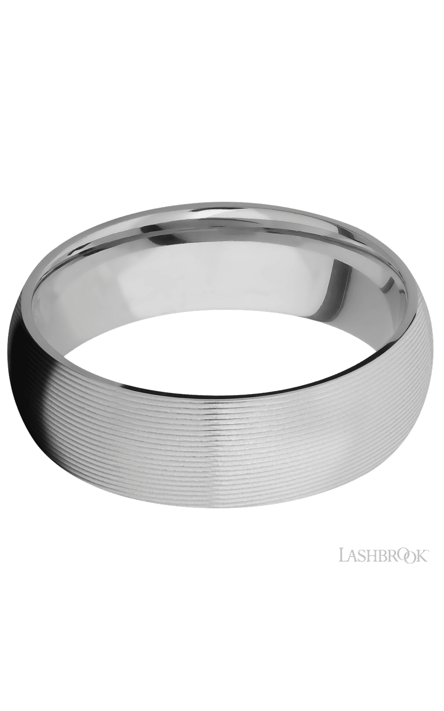 7 mm wide Domed Titanium band.